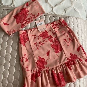 Floral Bandaeu + Skirt Matching Set